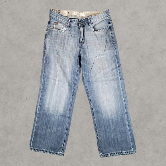 Ecko Unltd Other - Ecko Untld Jeans Mens 36x232 Blue Baggy Wide Leg Y2K Vintage Streetwear Skater